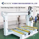 Twin Moving Tables 5 Axis CNC Router Machining Centers
